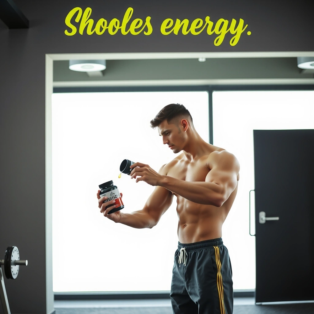 Atleta usando suplementos